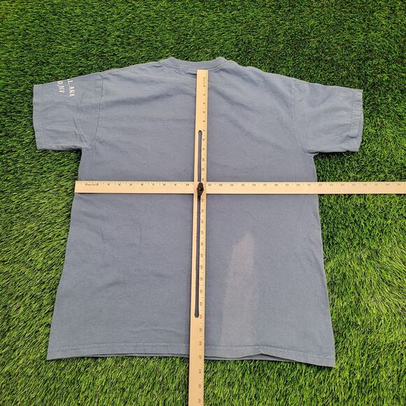 Vintage The-Mountain White Tigers Shirt Large 22x27 Faded Grayish Blue Y2K - Picture 11 of 15